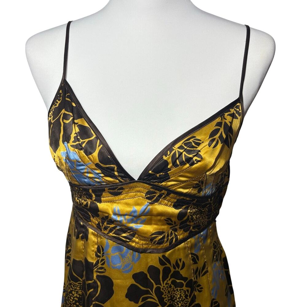 VTG Calypso Christiane Celle 100% Silk Floral Slip Dress Empire Waist Size 4 / S - Picture 3 of 16